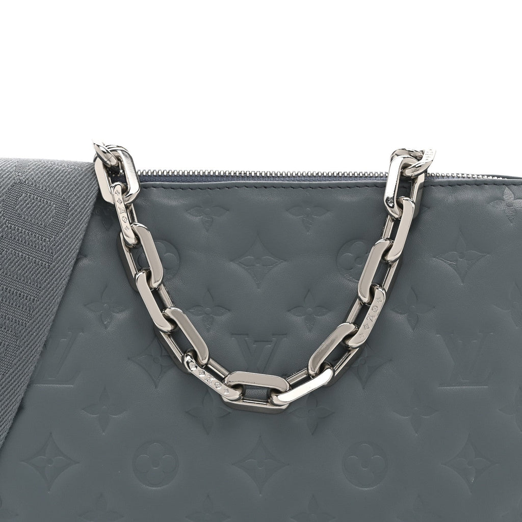 Lambskin Embossed Monogram Coussin PM Blue Glacier