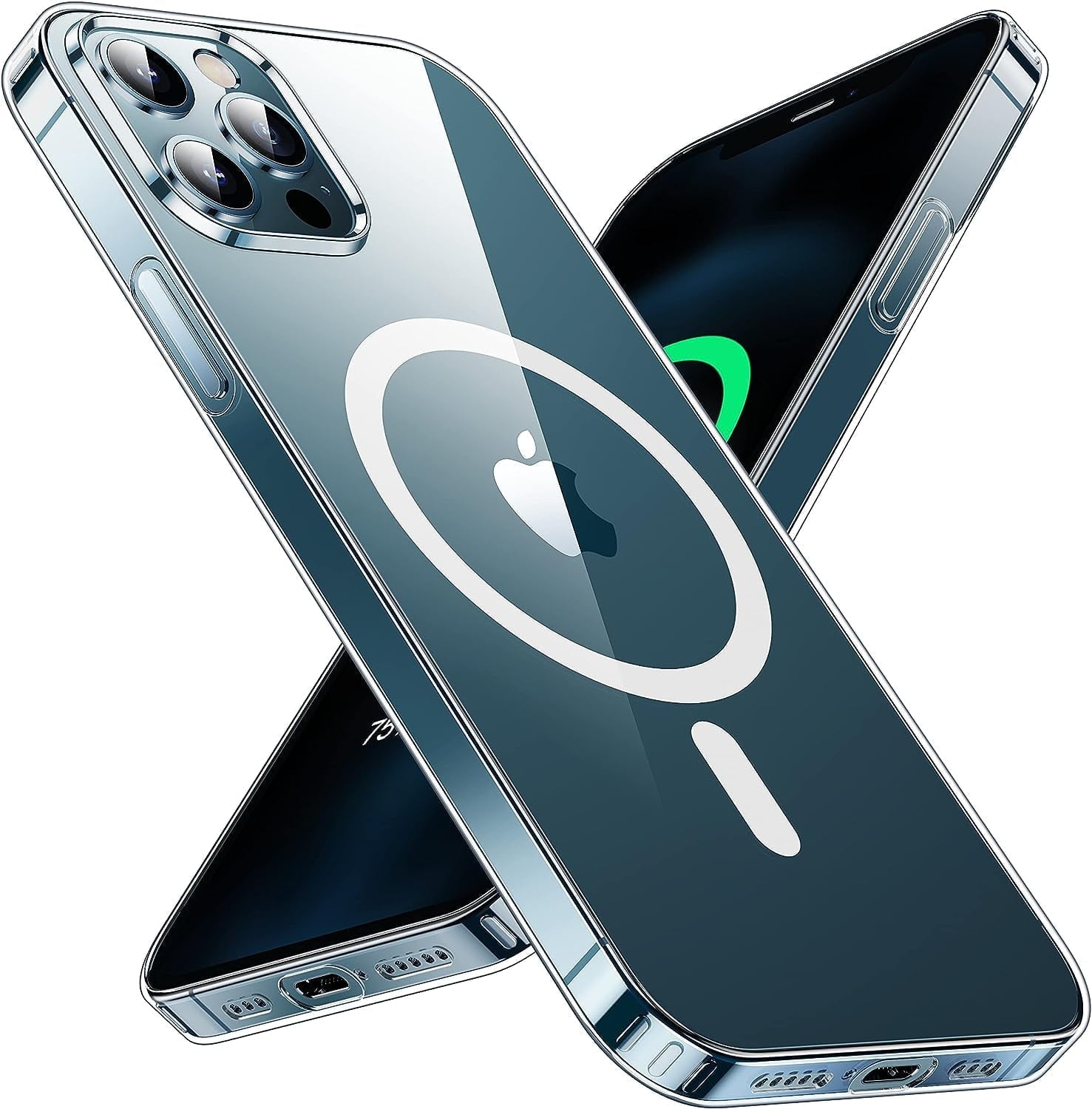 Entronix [Magnetic] Case Compatible with iPhone 12 - [Hard Back] Slim Clear