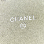 Metallic Goatskin Quilted Ombre Phone Holder Wallet on Removable Chain Grey Green