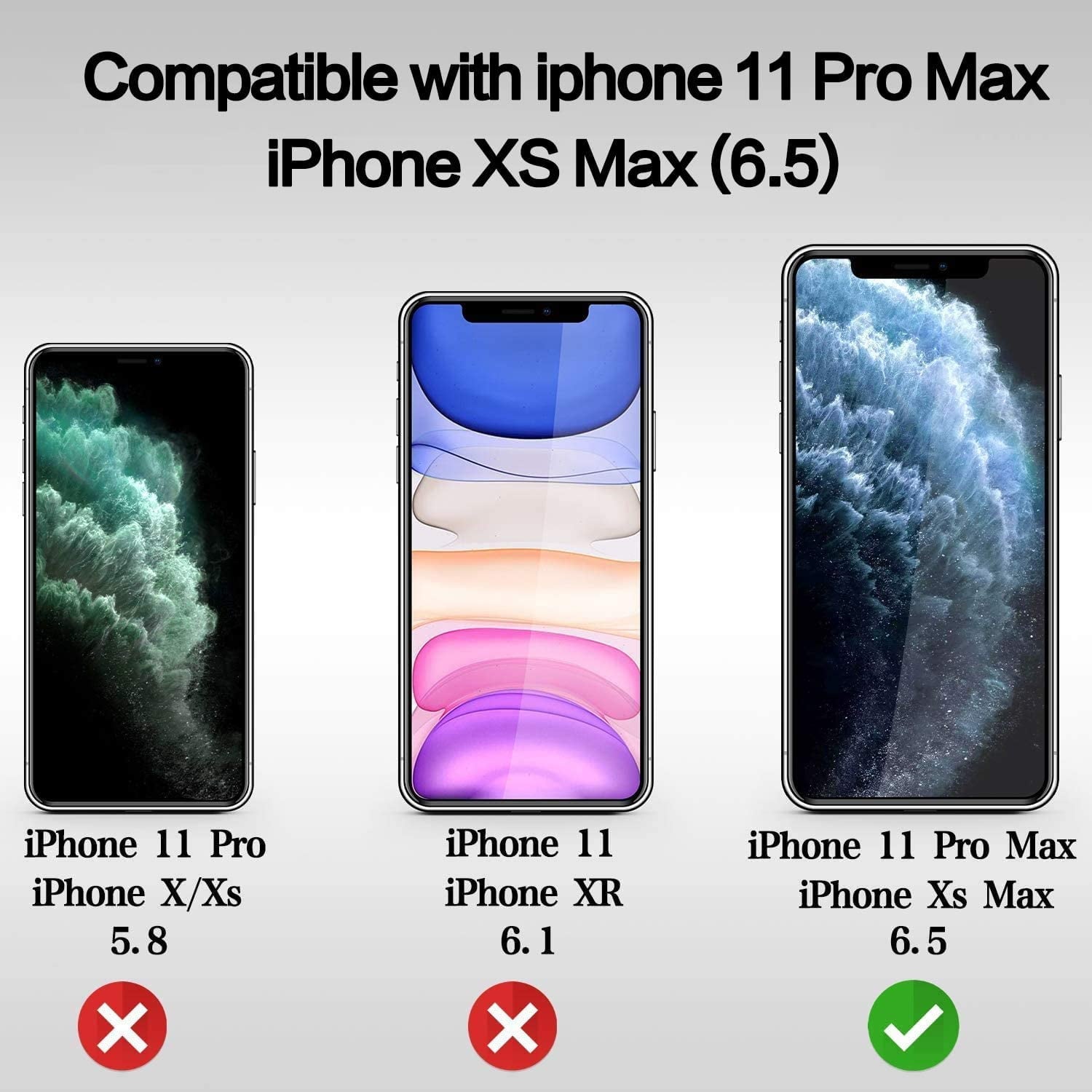 Entronix Anti-Spy Privacy Screen Protector Compatible with iPhone XS Max/11 Pro Max - 3-Piece Combo