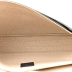 Calfskin Linen Small Travia Crossbody Black