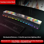 3600mAh Bluetooth Wireless Game Speaker soundbar USB 3D Stereo Subwoofer AUX FM Home Clock Indoor Sound Bar Computer Loudspeaker - Basic