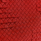 Nappa Intrecciato Ruffle Tote Red