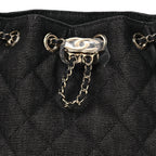 Denim Quilted Mini Chanel 25 Handbag Dark Blue