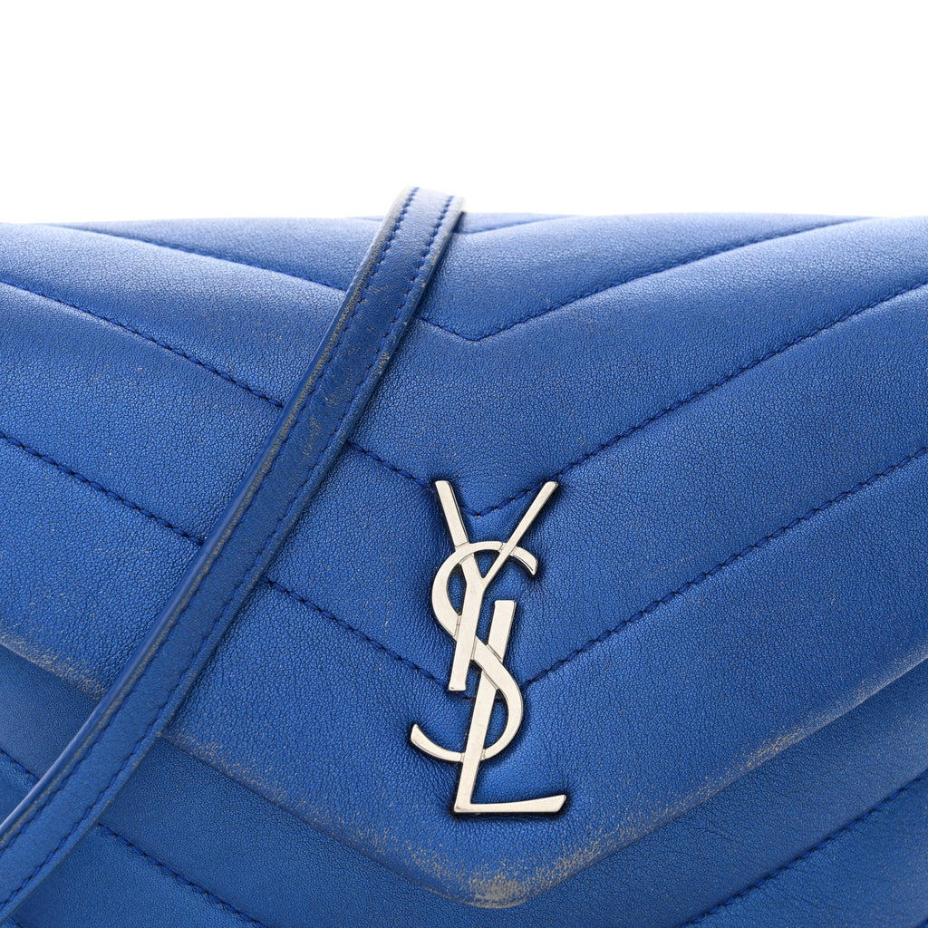 Metallic Calfskin Y Quilted Monogram Toy Loulou Crossbody Bag Blue Royal