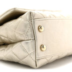 Metallic Aged Calfskin Quilted Mini Coco Handle Flap Gold