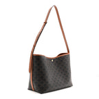 Triomphe Canvas Calfskin Shopper Tote Tan