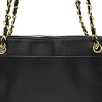 Caviar Triple CC Shoulder Bag Black