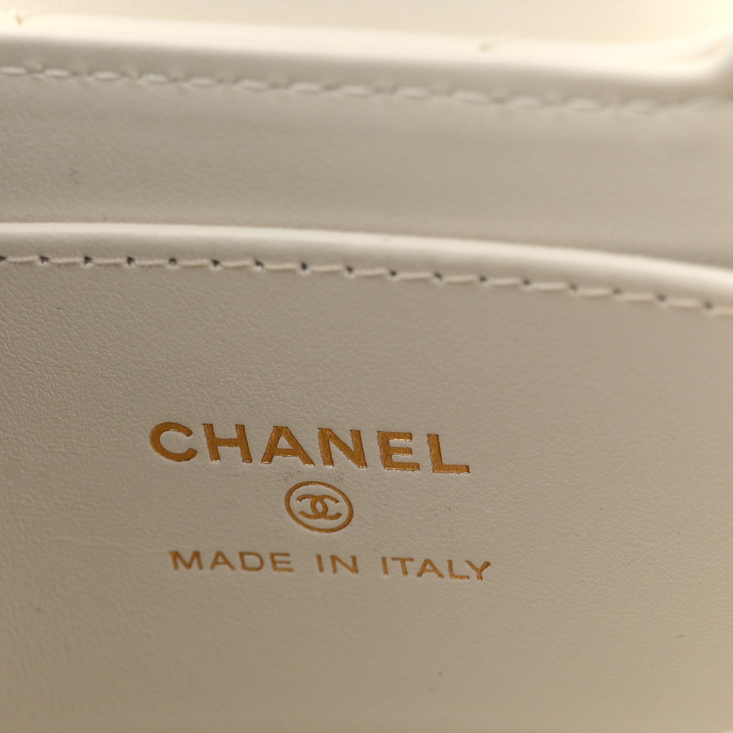 Shiny Aged Calfskin Quilted Mini Nano Kelly Shopper White