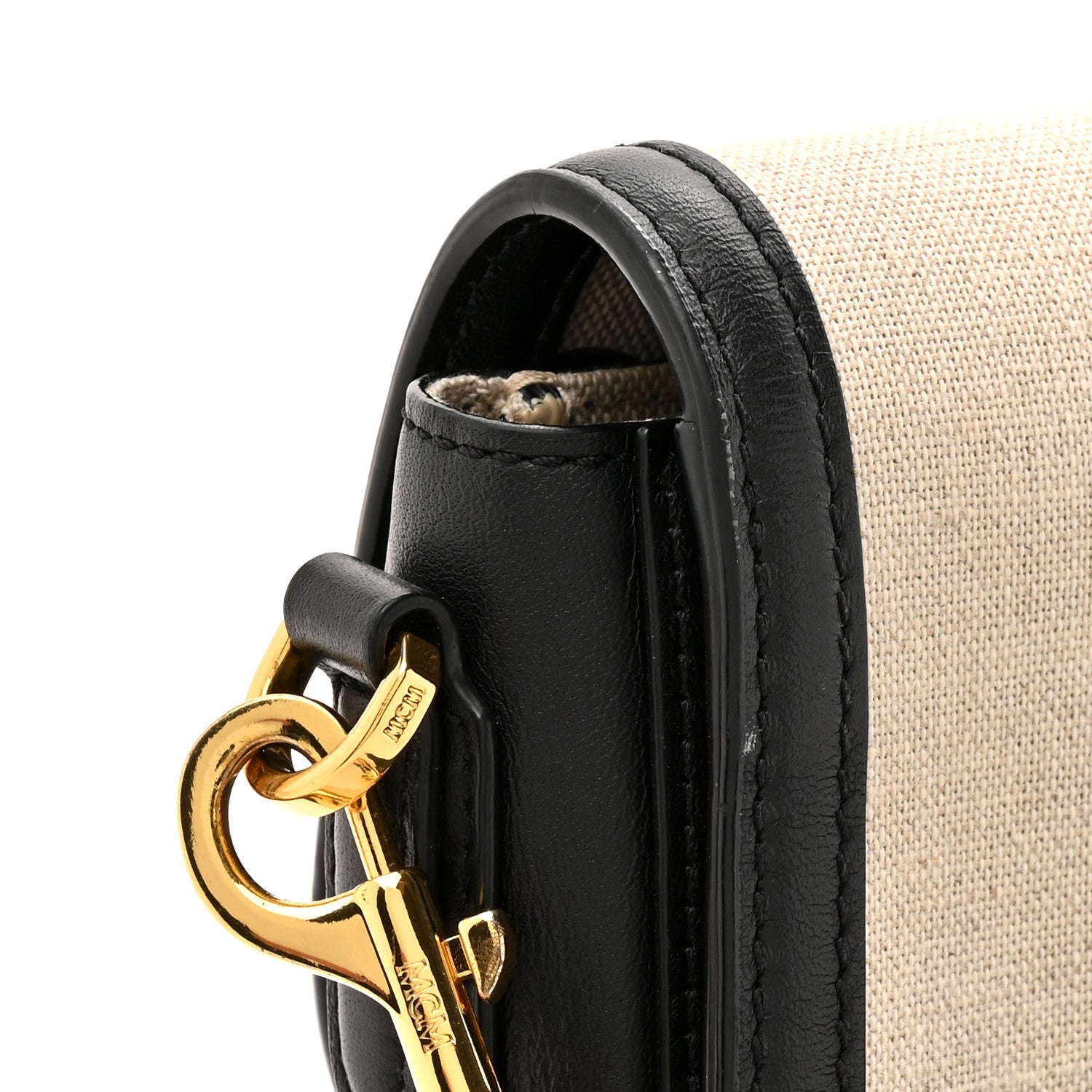 Calfskin Linen Small Travia Crossbody Black