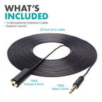 Movo PM10EC6 20ft TRRS F3.5mm to TRRS M3.5mm Cable