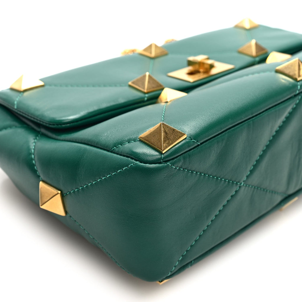 Nappa Medium Roman Stud Shoulder Bag Jungle