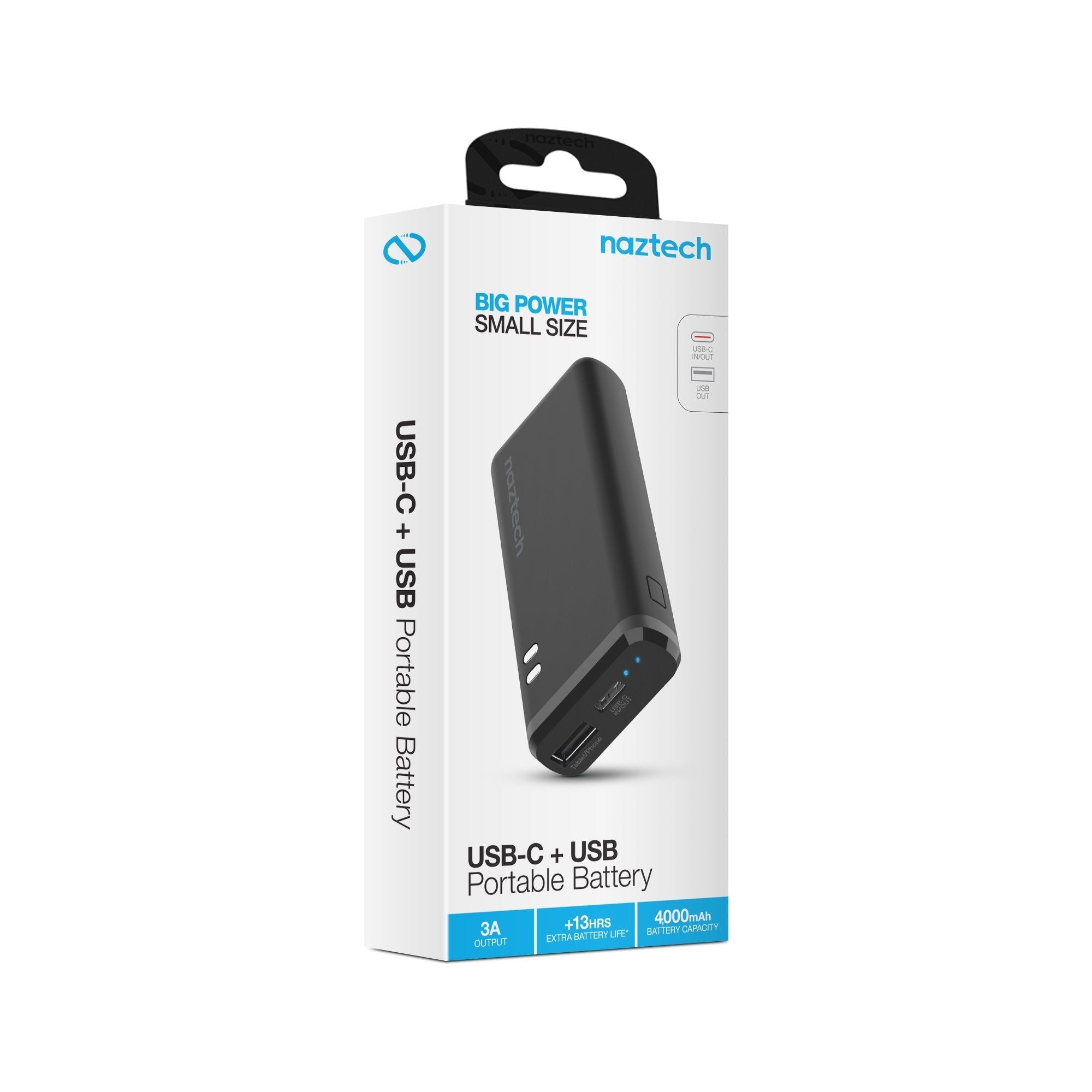 4000mAh USB-C + USB Power Bank
