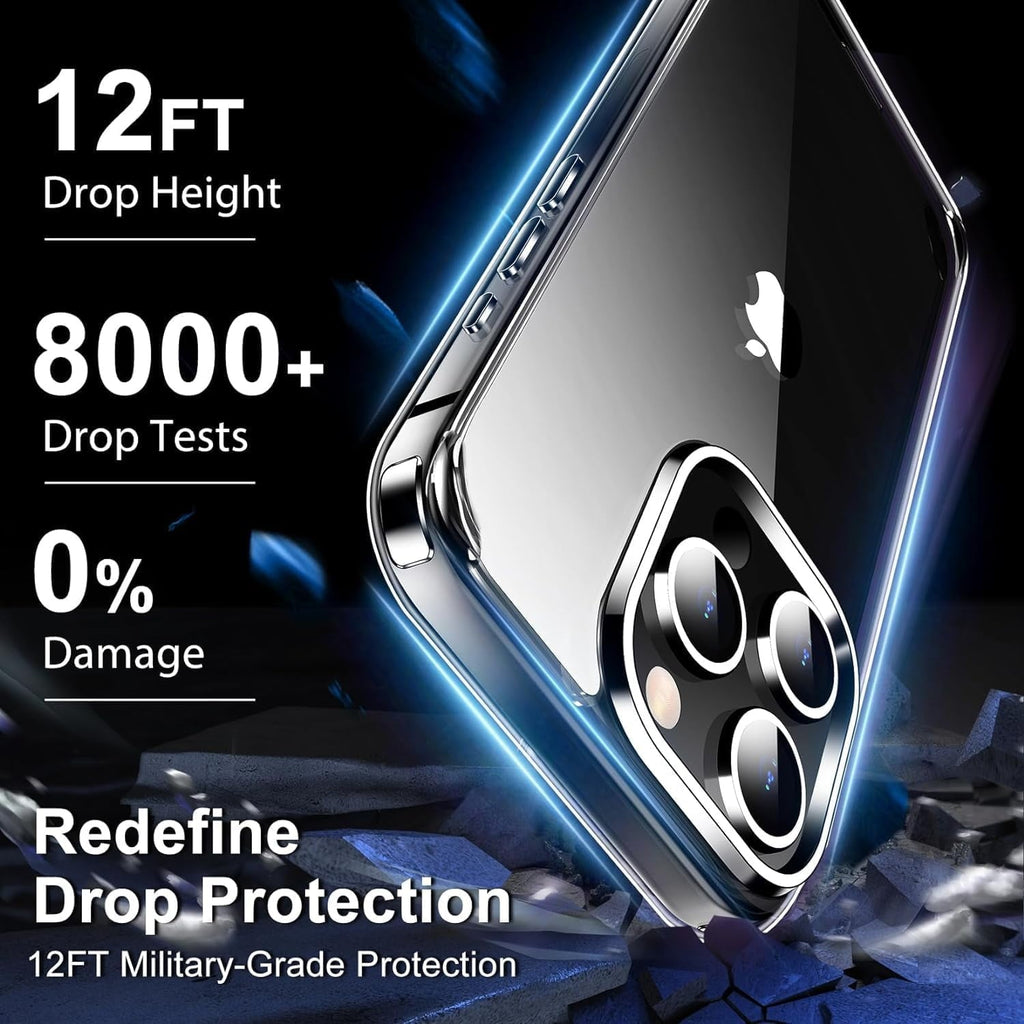 Entronix Bundle Compatible with iPhone 13 Pro Max - [Hard] Clear Case & 2 Clear Screen Protectors