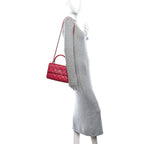 Lambskin Quilted Small Trendy CC Flap Dual Handle Bag Dark Pink
