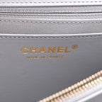 Caflskin Quilted Dual Handle Chain Flap Bag Grey
