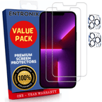 Entronix Clear Screen Protector & Camera Lens Protector Compatible with iPhone 12 Pro - 4-Piece Combo
