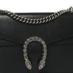 Pebbled Calfskin Small Dionysus Shoulder Bag Black