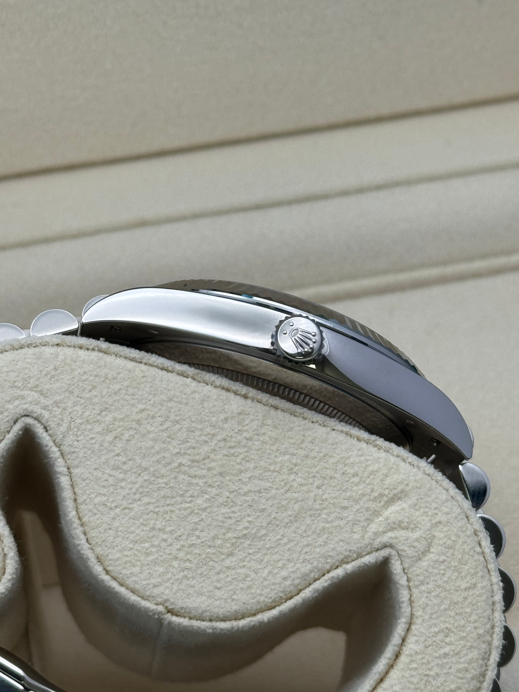 Rolex White Gold Day-Date 40  - Olive Green Bevelled Roman Dial - President Bracelet - 228239 ogrp