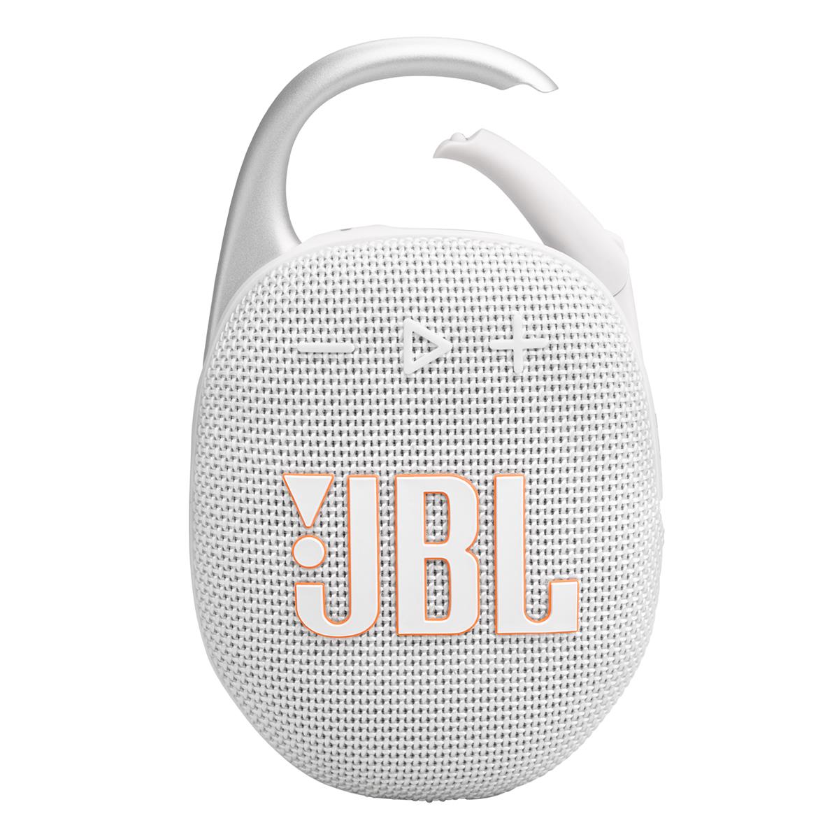 JBL Clip 5 Ultra Portable Bluetooth Speaker with gSport Carbon Fiber Case (White)