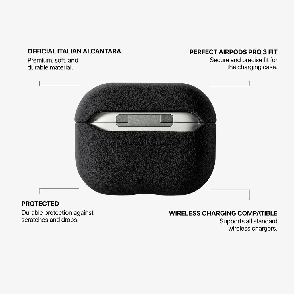 AirPods Pro (3rd Generation) Alcantara Case - Deep Black