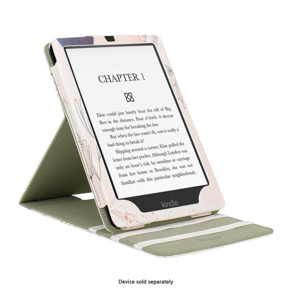 SAHARA - Indy Series Vertical Folio Case for Amazon Kindle Paperwhite (2024) and Colorsoft - Desert Flower