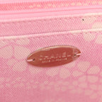 Printed Denim Quilted Medium Single Flap Bag Pink White