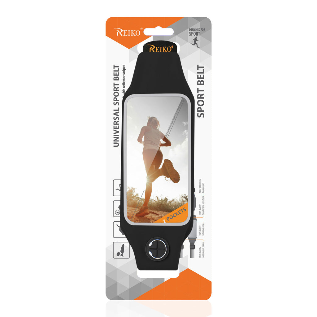 Reiko Running Sport Belt For Iphone 7 Plus/ 6S Plus Or 5.5 Inches Device With Two Pockets In Black (5.5X5.5 Inches)