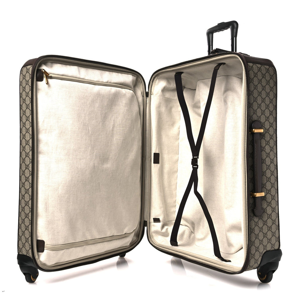 GG Supreme Monogram Web Medium Savoy Trolley Beige Ebony