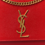 Grain De Poudre Medium Monogram Kate Satchel Red