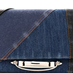 Denim Calfskin The Story Shoulder Bag Blue