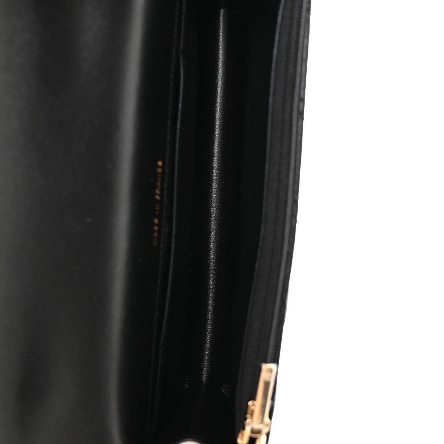 Lambskin Quilted Flap Phone Holder With Chain Black