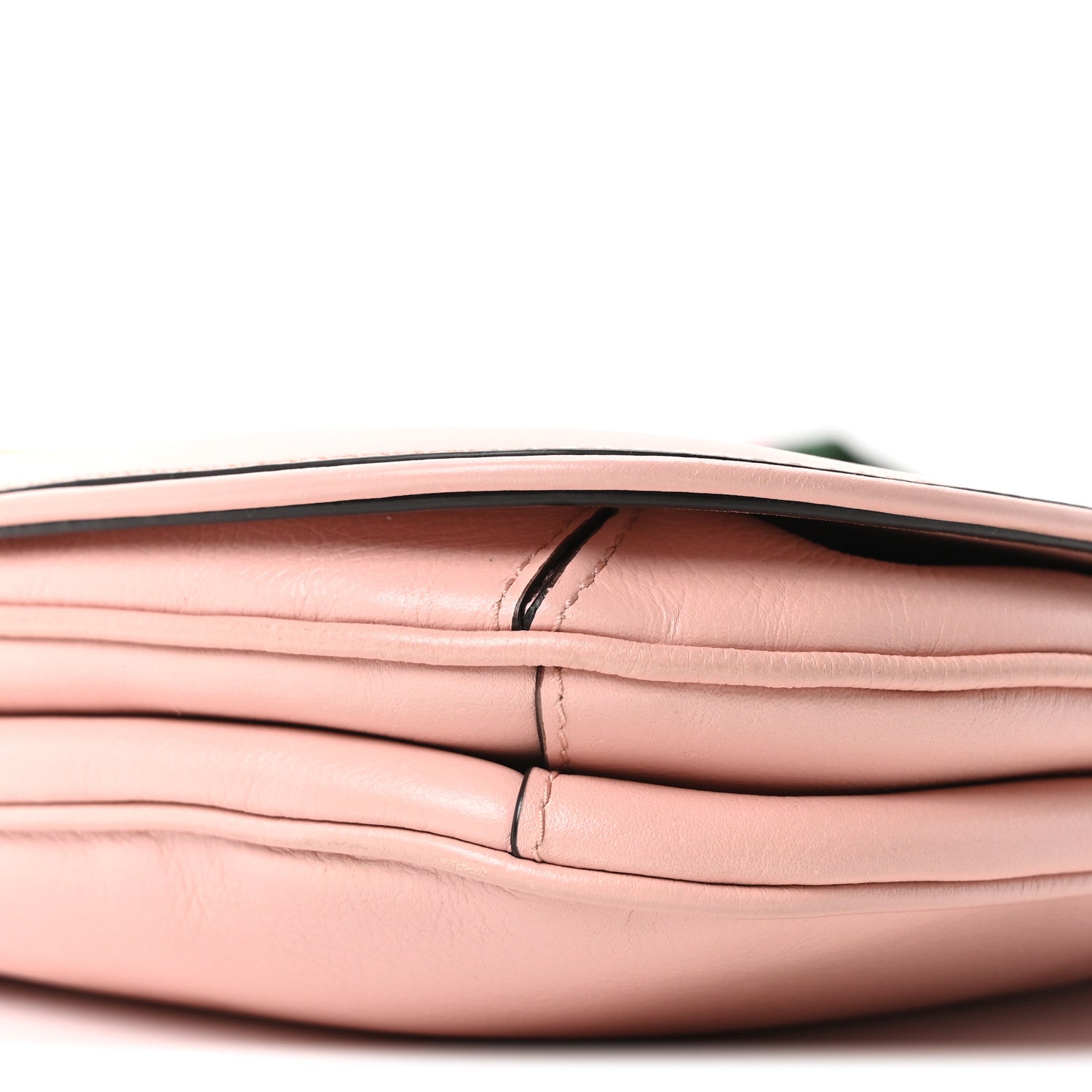 Roxy Calfskin Web Medium Blondie Top Handle Shoulder Flap Bag Powder Pink