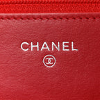 Glazed Calfskin Quilted Reissue Wallet On Chain WOC Red