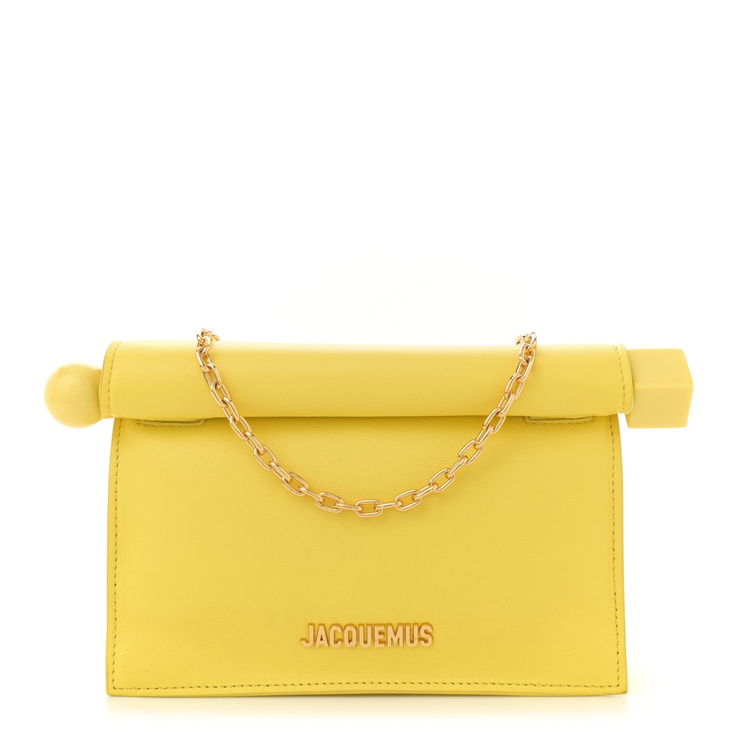 Smooth Calfskin La Petite Pochette Rond Carre Yellow