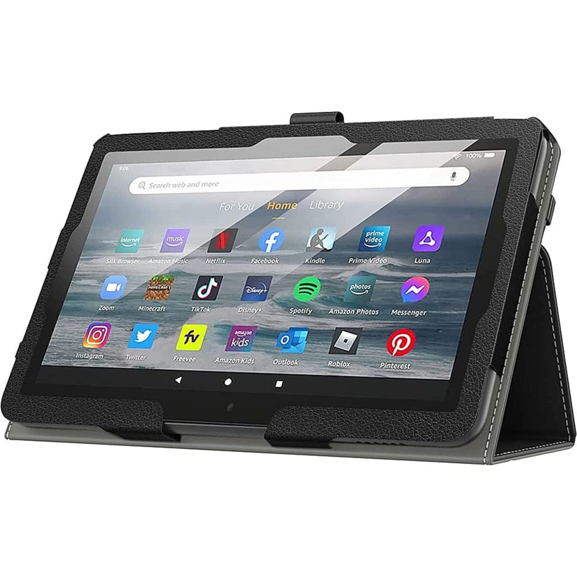 SAHARA - Hand Strap Series Folio Case for Amazon Fire 7 (2022) - Black