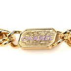 Lambskin Quilted Enamel Logo Flap Card Holder On Chain Yellow
