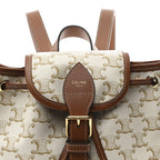 Triomphe Canvas Calfskin Mini Folco Backpack White