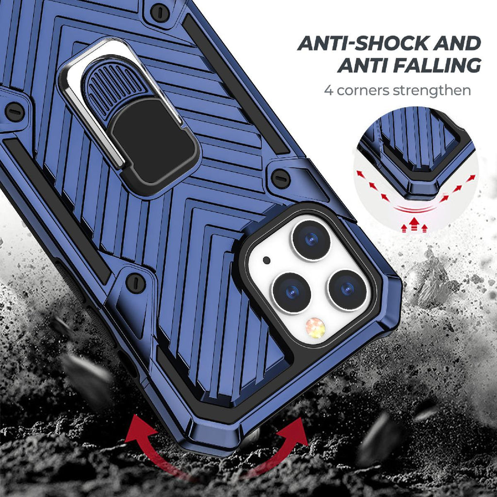 Iphone 12 Pro Max Kickstand Anti-Shock And Anti Falling Case In Blue