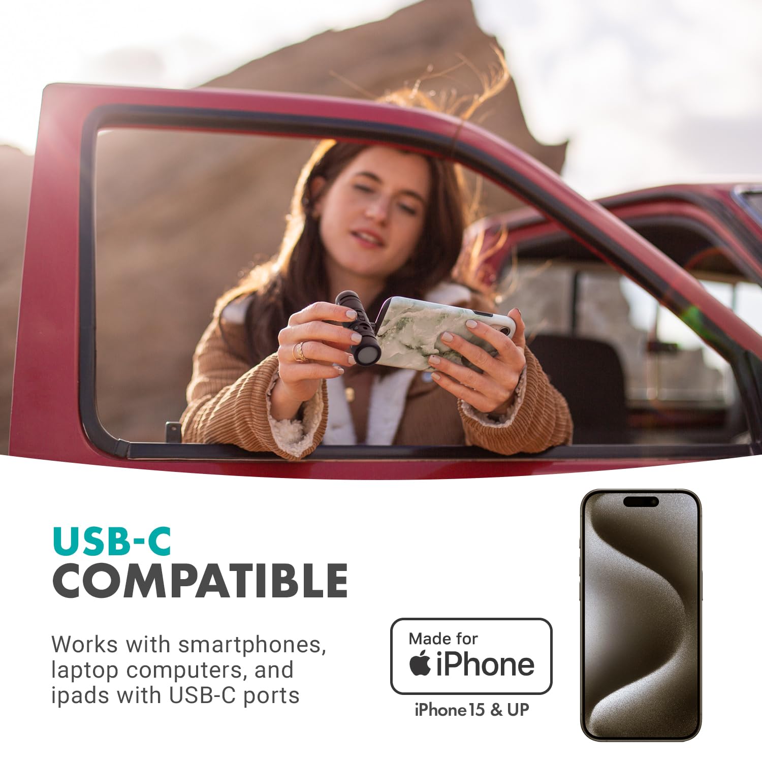 Movo DoubleMic-UC Dual Capsule Mic for iPhone 15 +