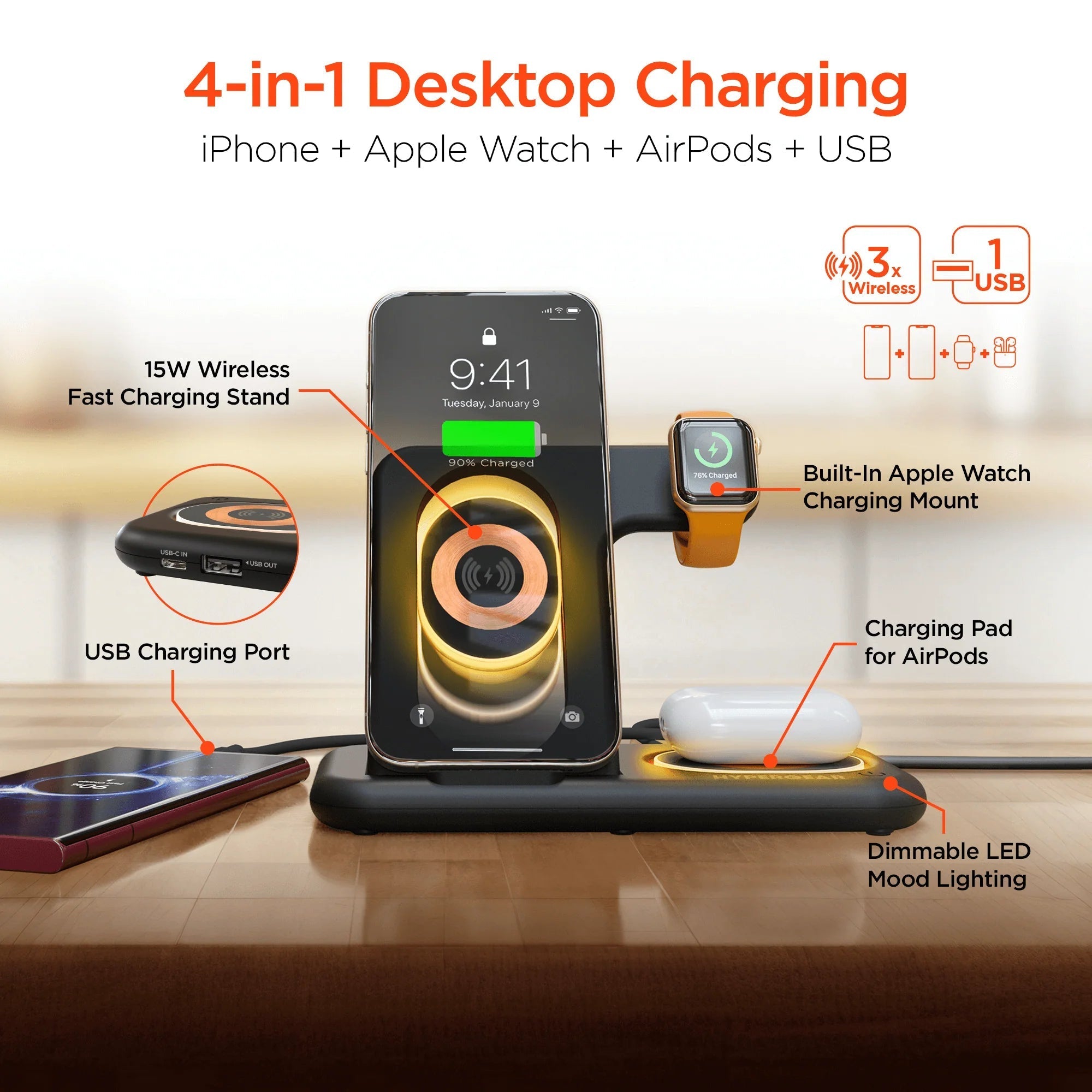 4 in 1 Wireless Charging Stand