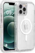 Entronix [Magnetic] Case Compatible with iPhone 12/12 Pro - [Clear] Triple-Layer Heavy Duty Protection