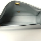 Lambskin Enamel Pearl Quilted Mini Charm Me Square Flap Light Blue