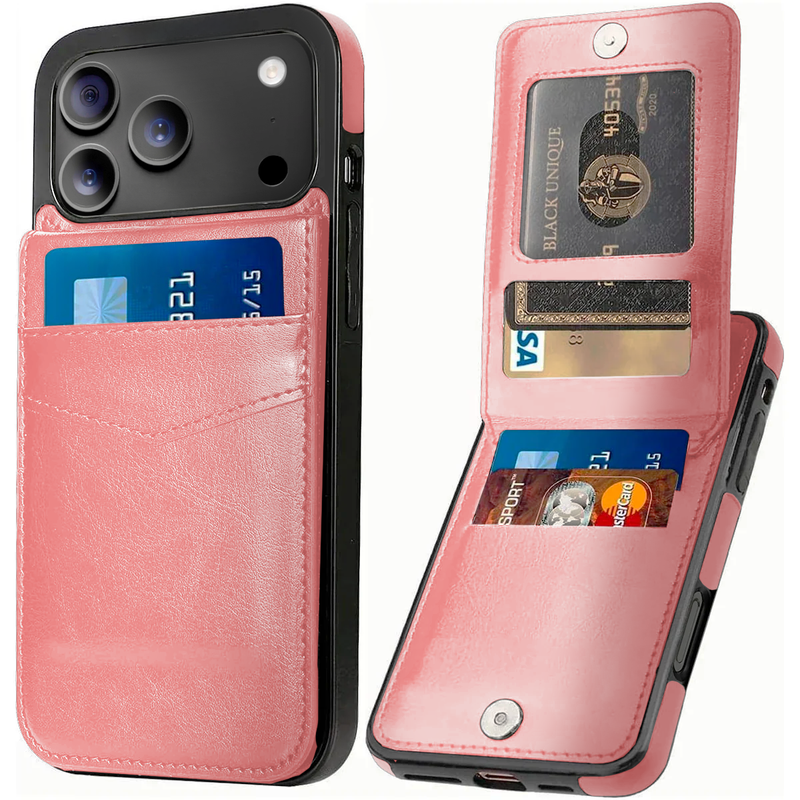 Entronix Case Compatible with iPhone 17 Pro - [6 Slot Card Holder] Slim Leather Wallet
