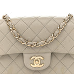 Lambskin Quilted Mini Rectangular Flap Grey