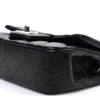 Lambskin Quilted Extra Mini Rectangular Flap Black
