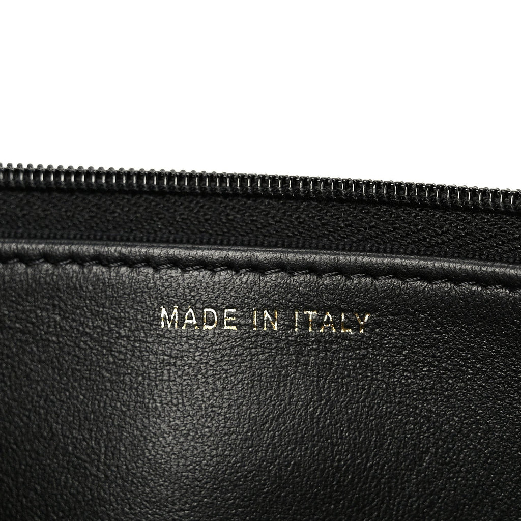 Lambskin Quilted Resin CC Mini Flap Bag Black White