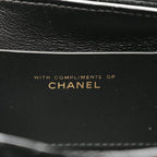 Velvet Quilted Mini Top Handle Flap Black