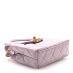 Shiny Aged Calfskin Quilted Mini Nano Kelly Shopper Light Pink