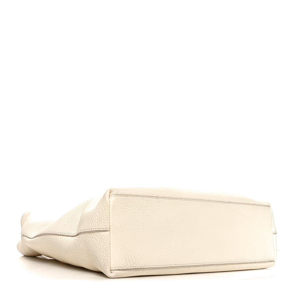 Grained Calfskin Medium Portfolio Tote Ivory